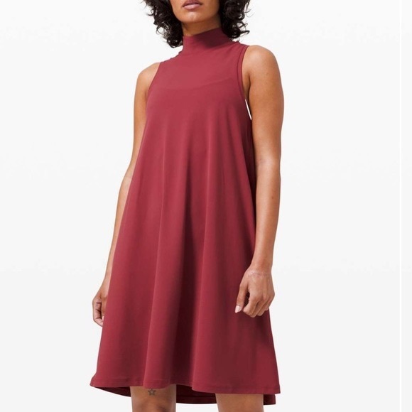 lululemon all aligned a line dress lululemon Women's All Aligned A-line black High Neck Dress Size  Small/Medium